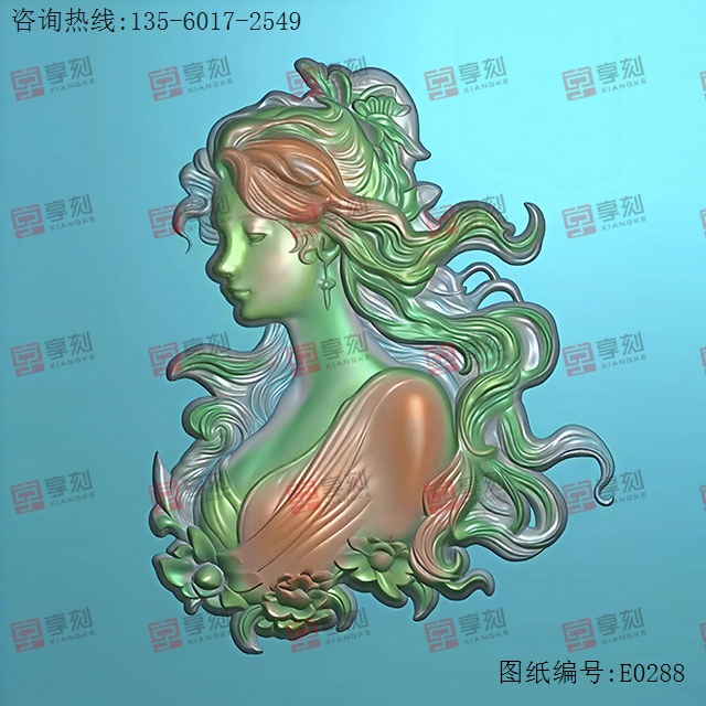 欧式美女浮雕人物精雕图纸_享刻玉石雕刻机