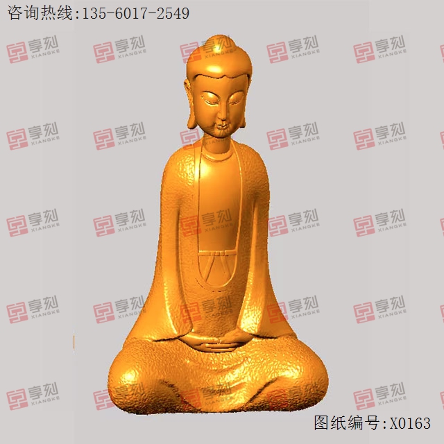 打坐佛祖立体3d模型图stl_享刻五轴雕刻机