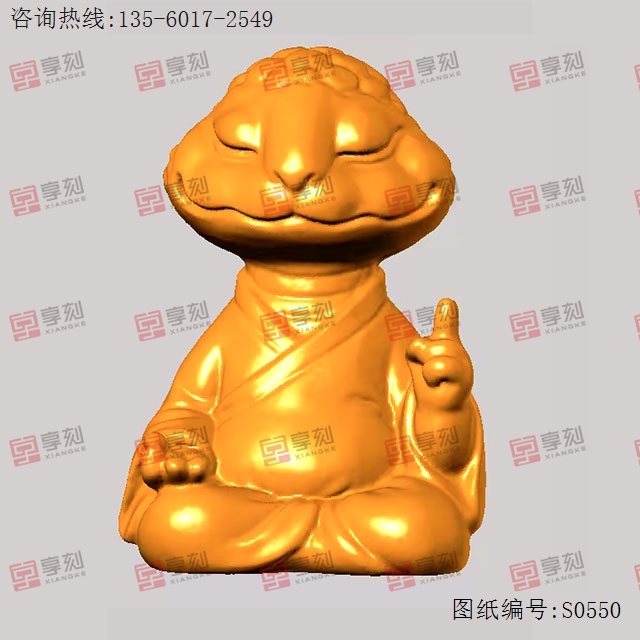 打坐蛇立体3d模型图stl_享刻五轴雕刻机