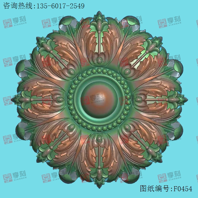 欧式洋花1-玉石电脑数控精雕图纸_享刻玉石雕刻机