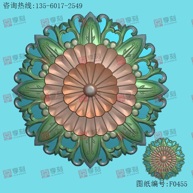 欧式洋花2-玉石电脑数控精雕图纸_享刻玉石雕刻机