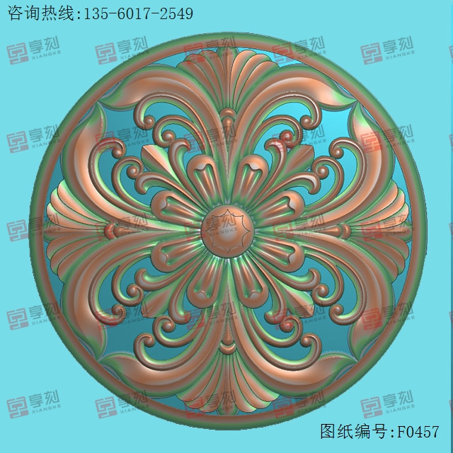 欧式洋花4-玉石电脑数控精雕图纸_享刻玉石雕刻机