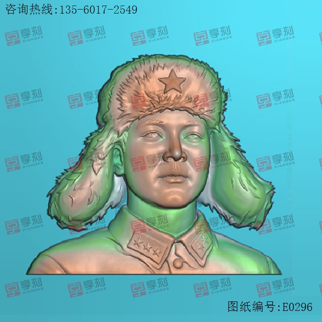 半身雷锋人物电脑雕刻模型图_玉石加工全套设备厂家