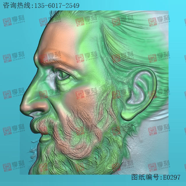 外国人脸人物电脑雕刻模型图_玉石加工全套设备厂家