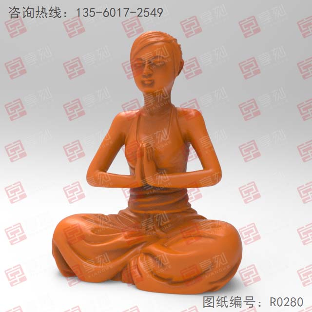 瑜伽美女摆件玉石图纸_五轴数控玉石雕刻机厂家