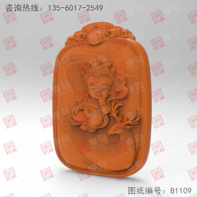 梅花鹿宝宝观音玉石图纸_电脑数控玉石雕刻机厂家