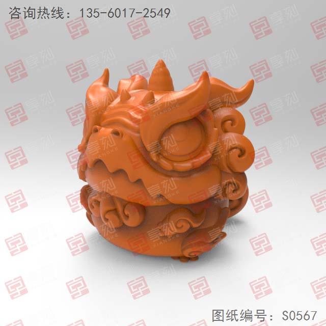 卡通独角兽玉石图纸_五轴数控玉石雕刻机厂家