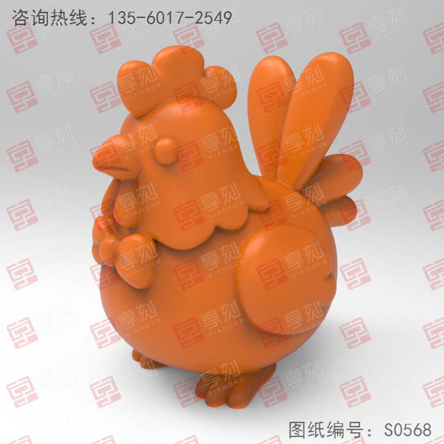 可爱小鸡摆件饰品_五轴数控玉石雕刻机厂家