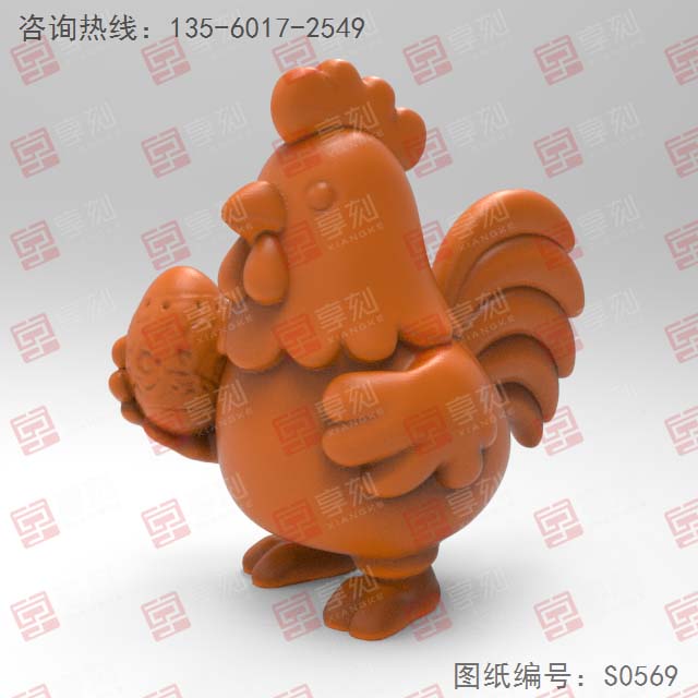 可爱小鸡2摆件饰品_五轴数控玉石雕刻机厂家